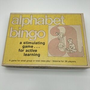 Vintage 70s Alphabet Bingo Small Group 36 Players Classroom Preschool English